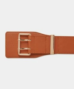 TRISH SCULLY NAYA WIDE LEATHER BELT SADDLE