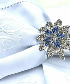 TRISH SCULLY LA FLEUR BLEUE NAPKIN RING SET OF 2 HOME