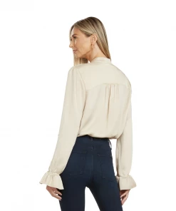 TRISH SCULLY HOME MAYA TUXEDO PLEATED BLOUSE GOLD 10 TRISH SCULLY HOME MAYA TUXEDO PLEATED BLOUSE GOLD