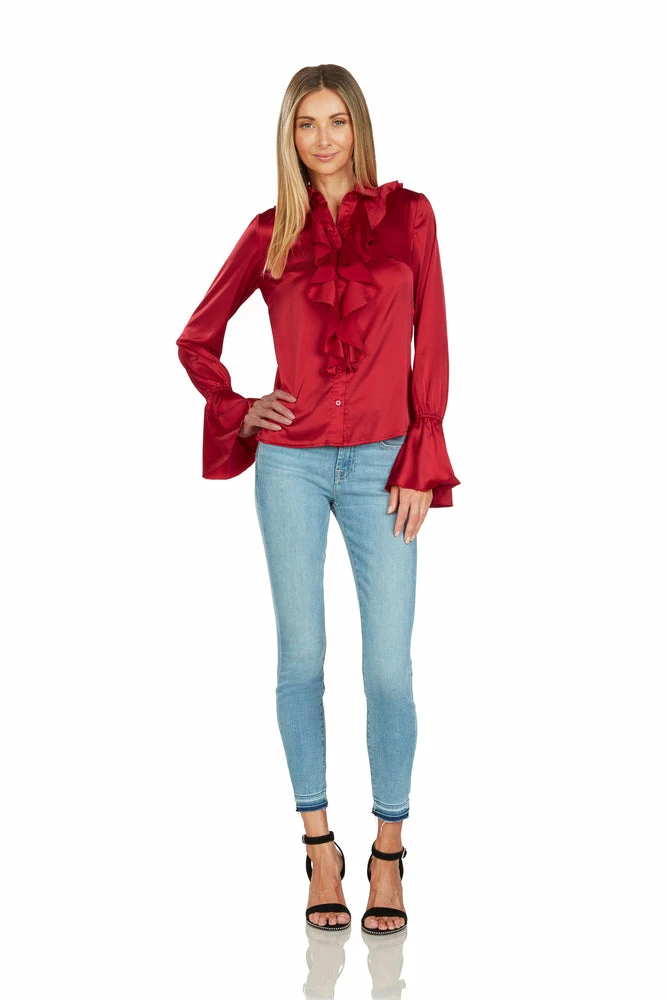 TRISH SCULLY HOME MARGOT BLOUSE CRIMSON 4 TRISH SCULLY HOME MARGOT BLOUSE CRIMSON