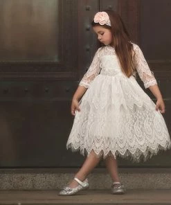 TRISH SCULLY HOME BELLA RAFAELA DRESS & BELT SET- ANTIQUE WHITE GIRLS 15 TRISH SCULLY HOME BELLA RAFAELA DRESS & BELT SET- ANTIQUE WHITE GIRLS