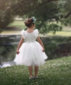 TRISH SCULLY GIRLS BIANCA DRESS WHITE