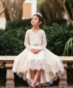 TRISH SCULLY AINSLEY DRESS & BELT SET IVORY GIRLS