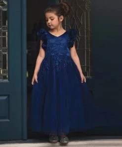 TRISH SCULLY BIANCA GOWN NAVY GIRLS