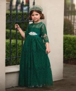 TRISH SCULLY HOME BELLA RAFAELA GOWN EMERALD GIRLS