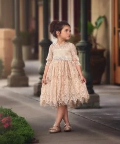 TRISH SCULLY HOME BELLA RAFAELA DRESS & BELT SET-BUTTERSCOTCH