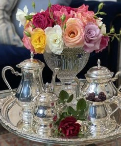 TRISH SCULLY SILVER PLATED 4PC. BALMORAL COFFEE/TEA SERVICE