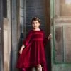 TRISH SCULLY LILY DRESS BURGUNDY VELVET GIRLS
