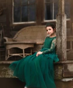 TRISH SCULLY HOME MARIPOSA GOWN EMERALD GIRLS