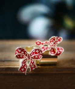 TRISH SCULLY HOME CRIMSON BOW SET OF 2 18 TRISH SCULLY HOME CRIMSON BOW SET OF 2