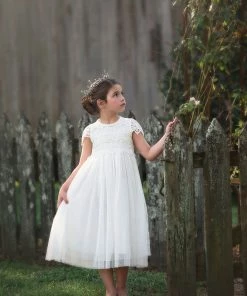 TRISH SCULLY GIRLS KATRINA DRESS WHITE