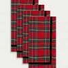 TRISH SCULLY ROYAL STEWART TARTAN NAPKIN SET OF 4 HOME