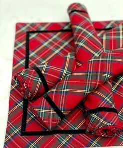 TRISH SCULLY ROYAL STEWART TARTAN PLACEMAT SET OF 4 HOME
