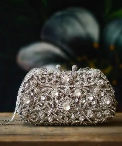 TRISH SCULLY SILVER CRYSTAL CLUTCH