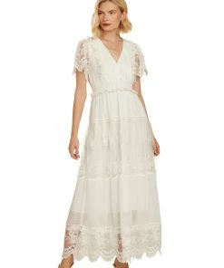 TRISH SCULLY MARJORIE MAXI DRESS WHITE WOMEN