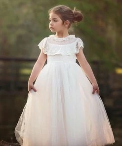 TRISH SCULLY GIRLS GIOVANNA GOWN WHITE