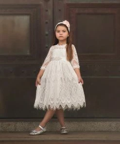 TRISH SCULLY HOME BELLA RAFAELA DRESS & BELT SET- ANTIQUE WHITE GIRLS 11 TRISH SCULLY HOME BELLA RAFAELA DRESS & BELT SET- ANTIQUE WHITE GIRLS