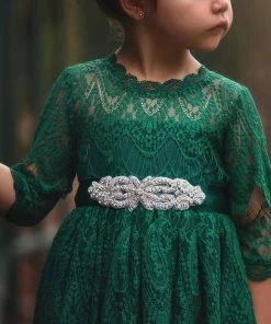 TRISH SCULLY HOME Spring/Summer 2022 BELLA RAFAELA DRESS & BELT SET-EMERALD