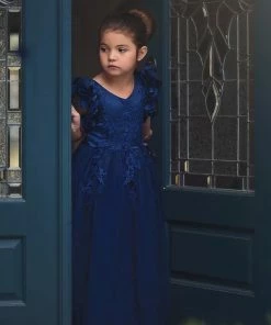 TRISH SCULLY BIANCA GOWN NAVY GIRLS