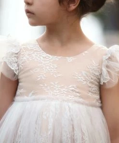 TRISH SCULLY HOME GIRLS CLARA GOWN BUTTERSCOTCH