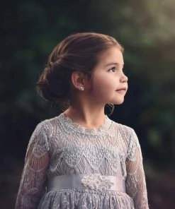 TRISH SCULLY HOME BELLA RAFAELA DRESS & BELT SET SILVER GIRLS