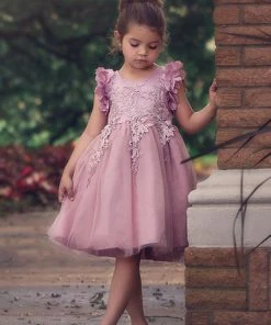 TRISH SCULLY GIRLS BIANCA DRESS ROSE