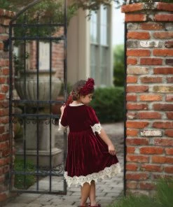 TRISH SCULLY Spring/Summer 2022 ROSALINA DRESS BURGUNDY VELVET