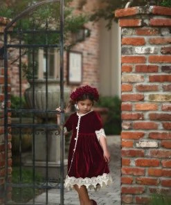 TRISH SCULLY Spring/Summer 2022 ROSALINA DRESS BURGUNDY VELVET