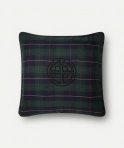 TRISH SCULLY BLACK WATCH EMBROIDERED PILLOW CASE HOME