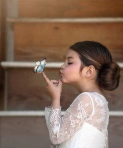 TRISH SCULLY MARIPOSA GOWN WHITE GIRLS