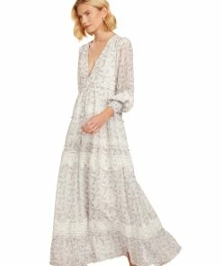 TRISH SCULLY SOFIA MAXI DRESS LAVENDER FLORAL