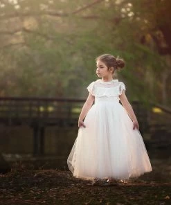 TRISH SCULLY GIRLS GIOVANNA GOWN WHITE