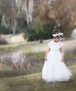 TRISH SCULLY GIRLS GIOVANNA GOWN WHITE