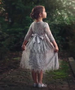 TRISH SCULLY HOME BELLA RAFAELA DRESS & BELT SET SILVER GIRLS