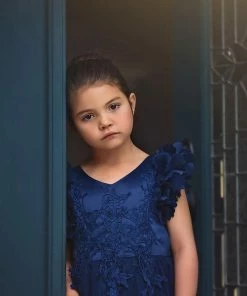 TRISH SCULLY BIANCA GOWN NAVY GIRLS