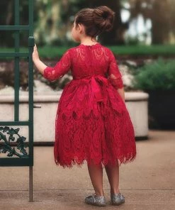 TRISH SCULLY HOME BELLA RAFAELA DRESS & BELT SET-CRIMSON