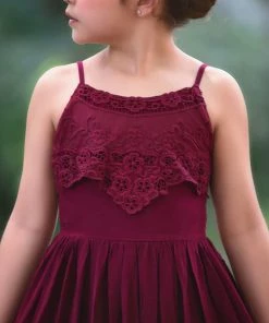 TRISH SCULLY GIRLS ALEXANDRA MAXI DRESS WINE