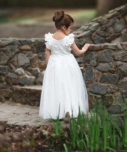 TRISH SCULLY GIRLS BIANCA GOWN WHITE