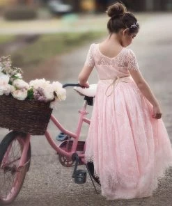 TRISH SCULLY GIRLS AINSLEY DRESS & BELT SET PINK