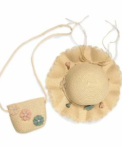 TRISH SCULLY DAISY HAT & PURSE SET NATURAL