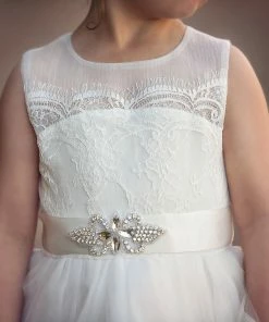 TRISH SCULLY FRANCESCA DRESS & BELT SET WHITE GIRLS