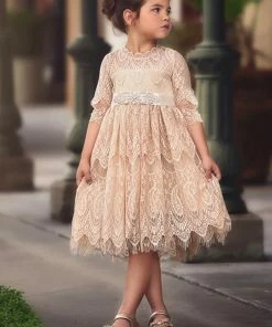 TRISH SCULLY HOME BELLA RAFAELA DRESS & BELT SET-BUTTERSCOTCH