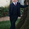 TRISH SCULLY BOYS NAVY BLUE BROOKS SUIT 3PC. SET