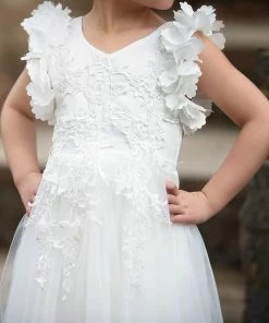 TRISH SCULLY GIRLS BIANCA GOWN WHITE