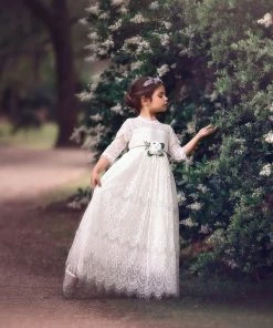 TRISH SCULLY HOME BELLA RAFAELA GOWN & BELT SET WHITE