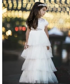 TRISH SCULLY HOME Shop All Girls Apparel ARIANA GOWN WHITE