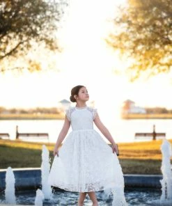 TRISH SCULLY GIRLS SYLVIE DRESS WHITE