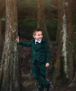 TRISH SCULLY HOME HANOVER EMERALD VELVET 3PC. SUIT BOYS