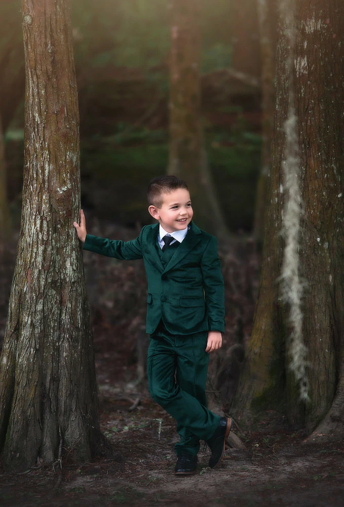 TRISH SCULLY HOME HANOVER EMERALD VELVET 3PC. SUIT BOYS 3 TRISH SCULLY HOME HANOVER EMERALD VELVET 3PC. SUIT BOYS