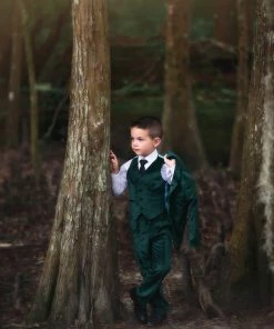 TRISH SCULLY HOME HANOVER EMERALD VELVET 3PC. SUIT BOYS